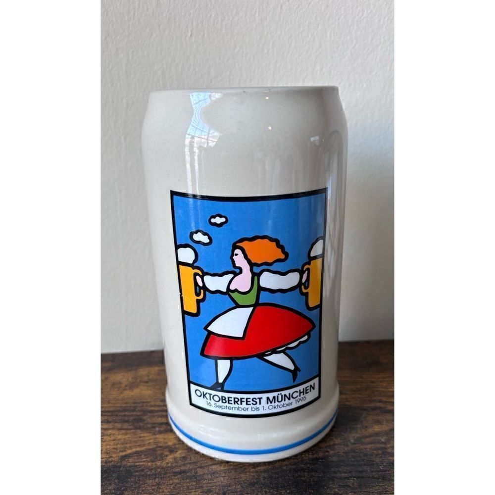Vtg Munchen Germany Oktoberfest 1995 Stein Rastal B.
Jankowska Hoha Grenzhausen